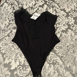 Forever21 Black Lace Bodysuit